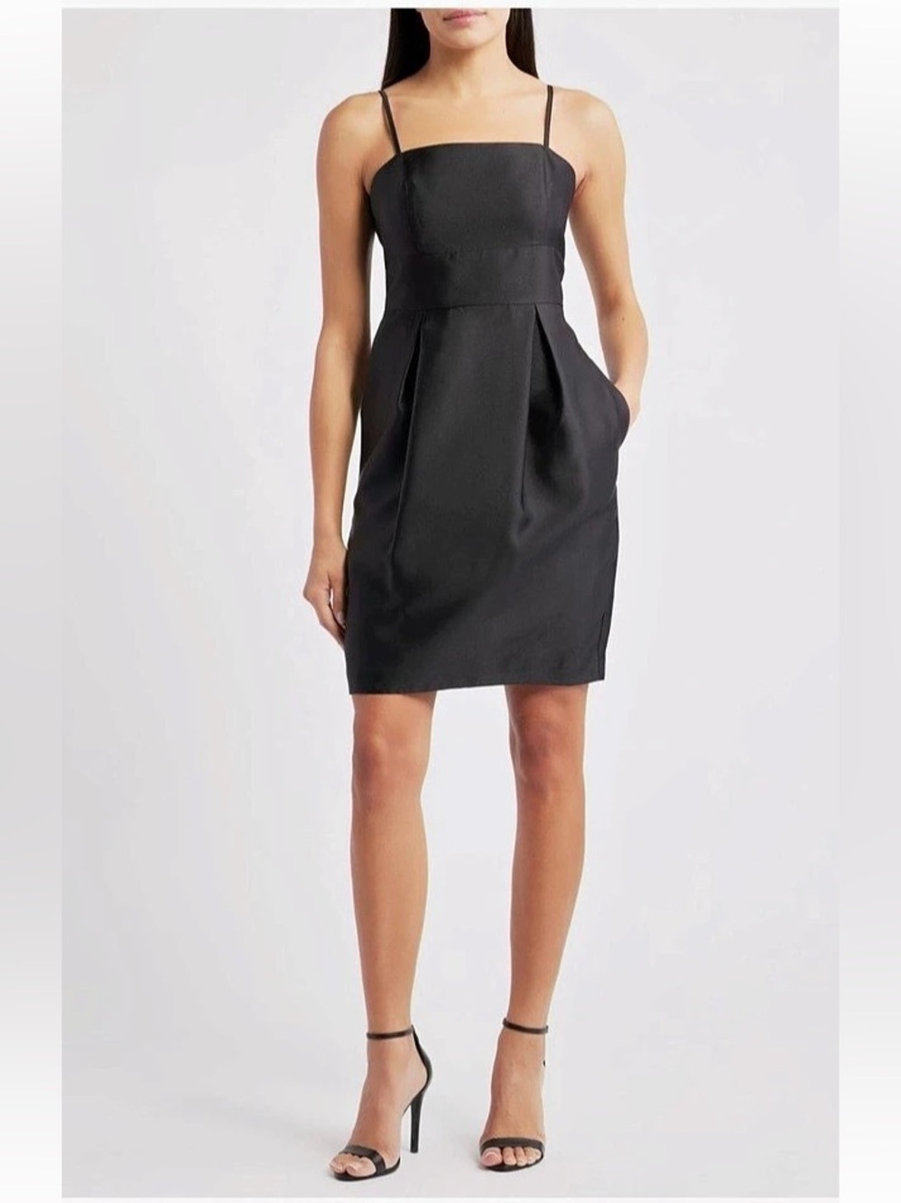 Eliza J Women’s Satin Mini Twill Cocktail Dress Black Size 18 NWT